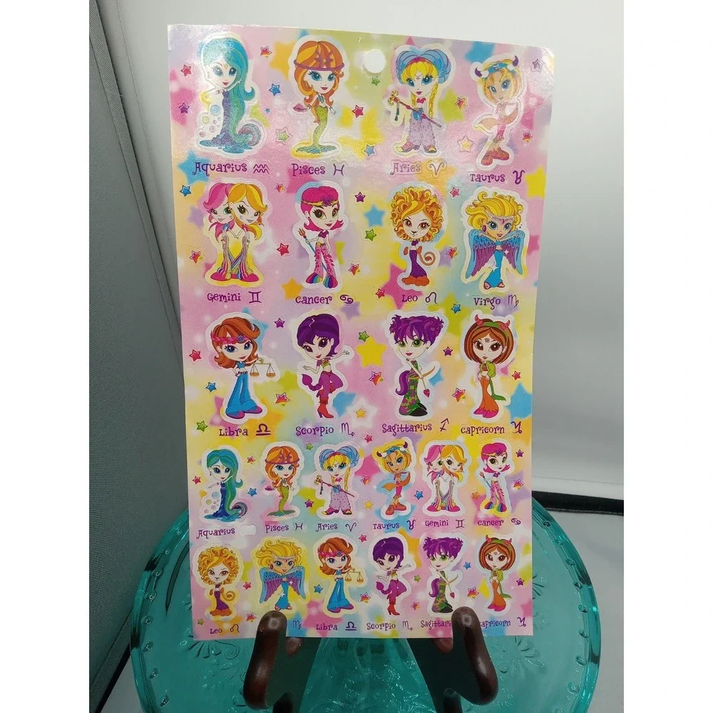 Lisa Frank Zodiac Astrology Sticker Sheet S1023  Full Sheet Unused Year? Fr Book